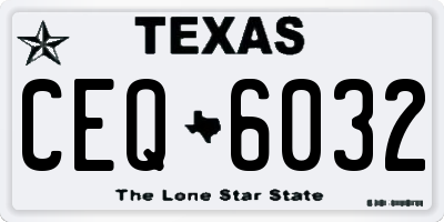TX license plate CEQ6032