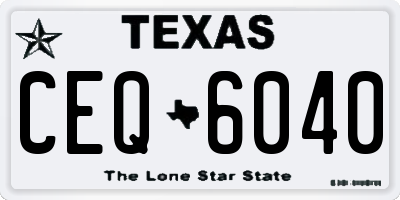 TX license plate CEQ6040