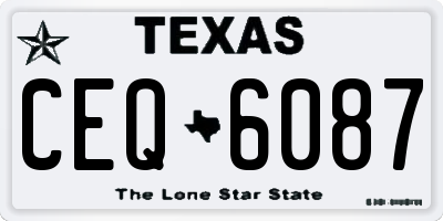 TX license plate CEQ6087
