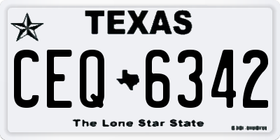 TX license plate CEQ6342