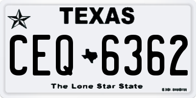TX license plate CEQ6362