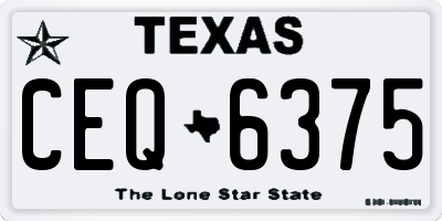 TX license plate CEQ6375