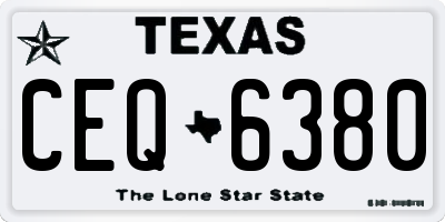 TX license plate CEQ6380