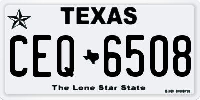 TX license plate CEQ6508