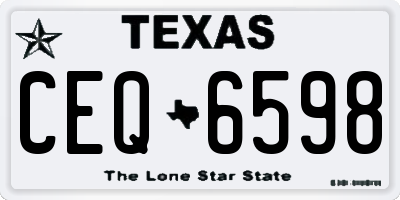 TX license plate CEQ6598