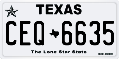 TX license plate CEQ6635
