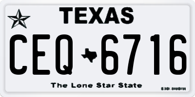 TX license plate CEQ6716
