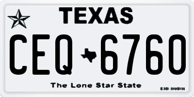 TX license plate CEQ6760