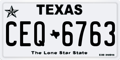 TX license plate CEQ6763