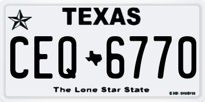 TX license plate CEQ6770