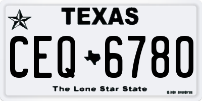 TX license plate CEQ6780