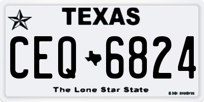 TX license plate CEQ6824