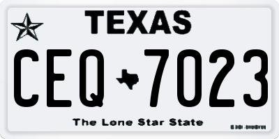 TX license plate CEQ7023
