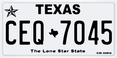 TX license plate CEQ7045