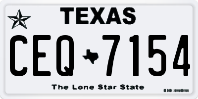 TX license plate CEQ7154