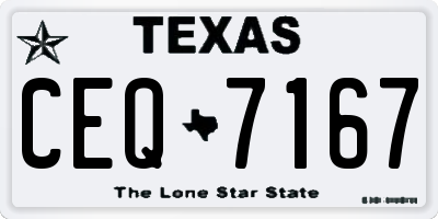 TX license plate CEQ7167