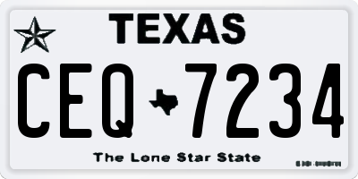 TX license plate CEQ7234