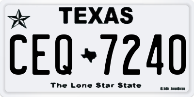 TX license plate CEQ7240
