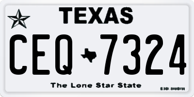 TX license plate CEQ7324