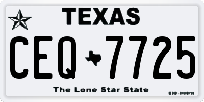 TX license plate CEQ7725