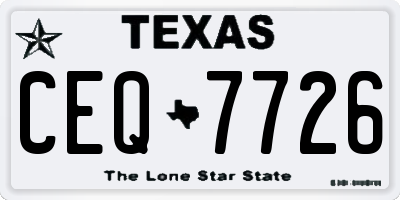 TX license plate CEQ7726
