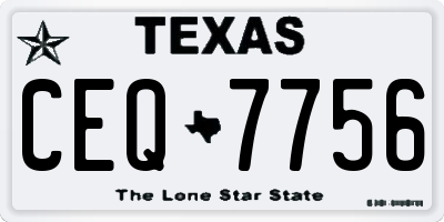 TX license plate CEQ7756