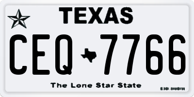 TX license plate CEQ7766