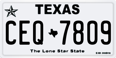 TX license plate CEQ7809