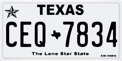 TX license plate CEQ7834