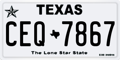 TX license plate CEQ7867