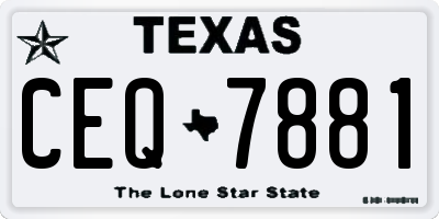 TX license plate CEQ7881