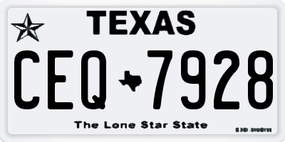 TX license plate CEQ7928