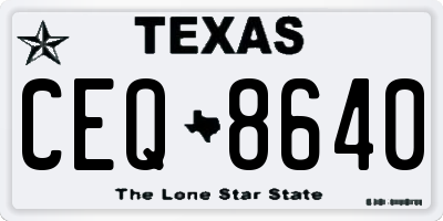 TX license plate CEQ8640