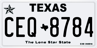 TX license plate CEQ8784