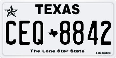 TX license plate CEQ8842