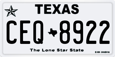 TX license plate CEQ8922