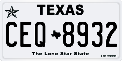 TX license plate CEQ8932