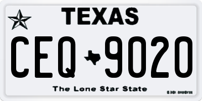 TX license plate CEQ9020