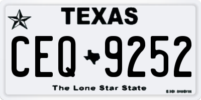 TX license plate CEQ9252