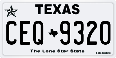 TX license plate CEQ9320