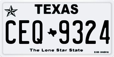 TX license plate CEQ9324