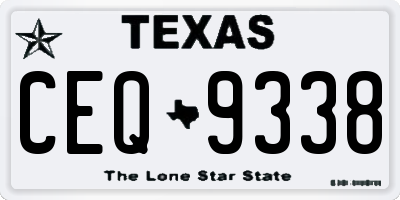 TX license plate CEQ9338