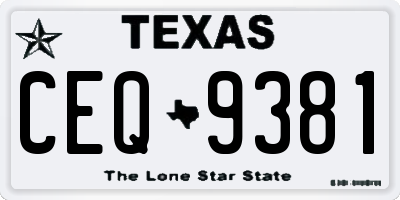 TX license plate CEQ9381