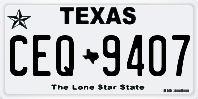 TX license plate CEQ9407