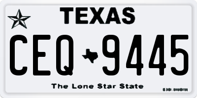 TX license plate CEQ9445