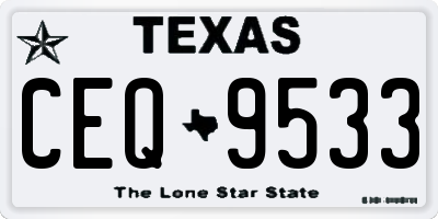 TX license plate CEQ9533
