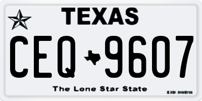 TX license plate CEQ9607