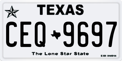 TX license plate CEQ9697