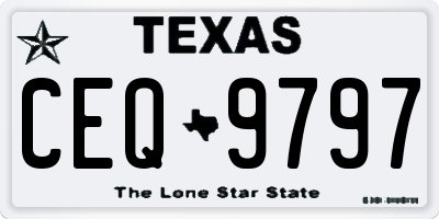 TX license plate CEQ9797
