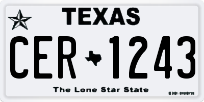 TX license plate CER1243